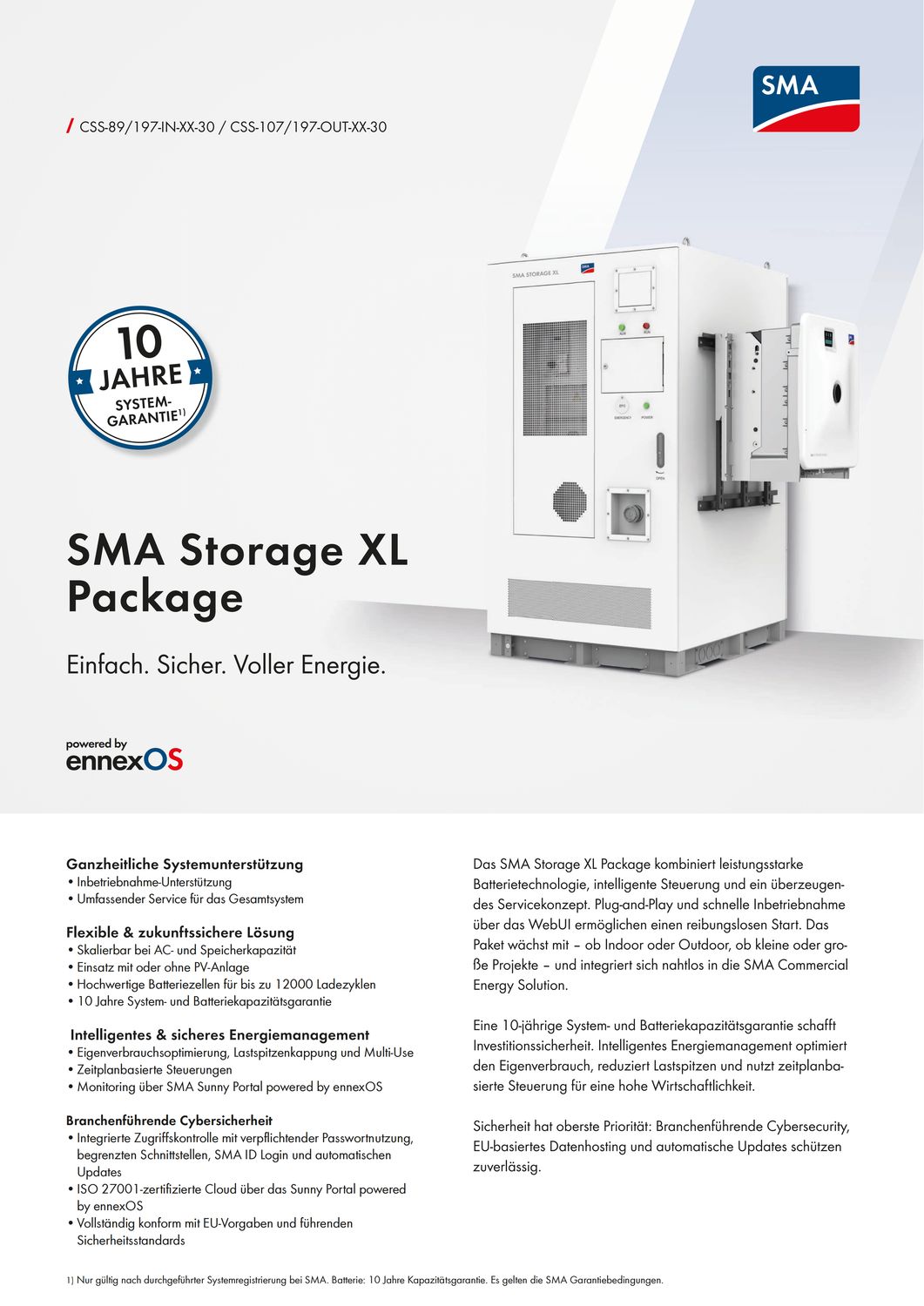 SMA Paket – SMA Storage XL Indoor 89kWh/30kW