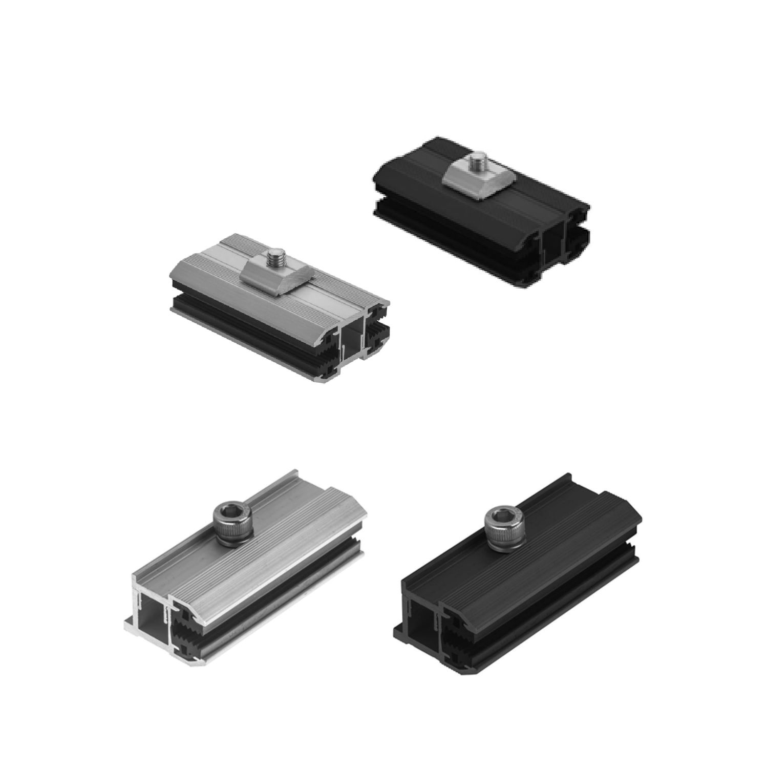 Alu Solarmodul‑Mittelklemme – (für rahmenlose 35 mm Module)