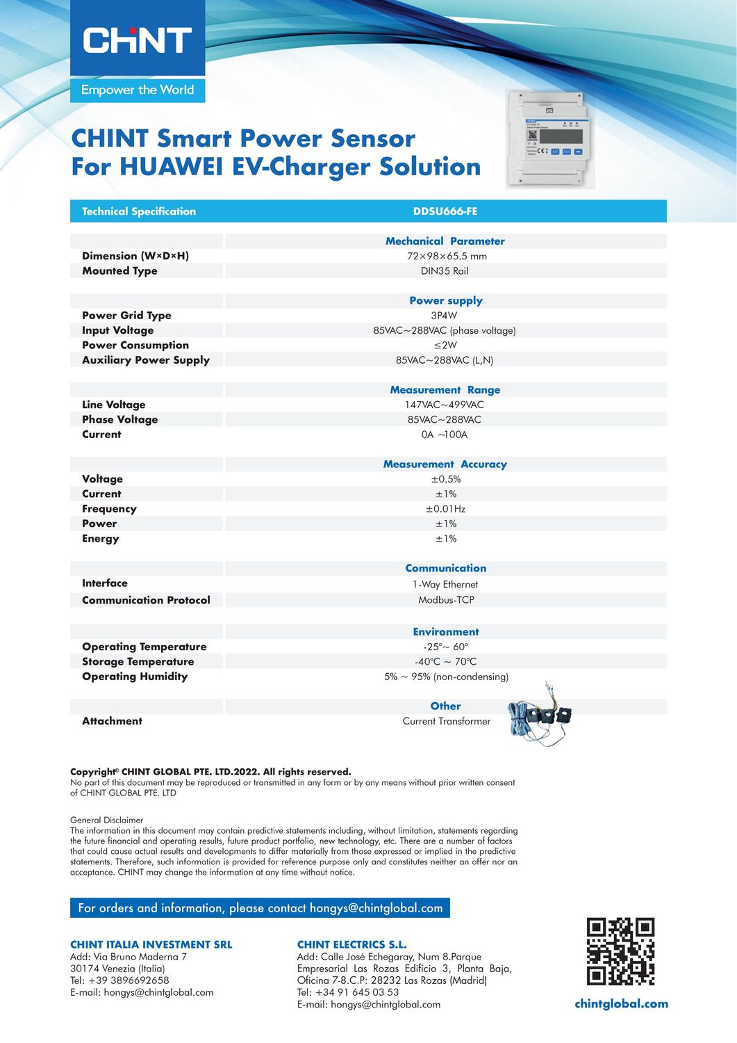 Huawei DTSU666-FE Fast Ethernet Zähler, 3-phasig