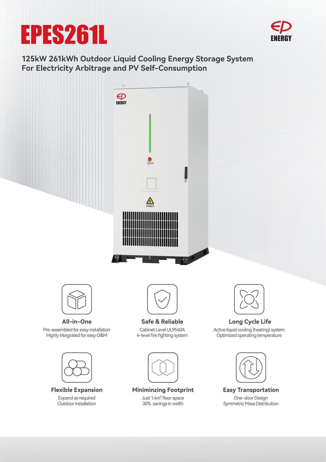 EP Energy EPES261L Gewerbespeicher 125 kW / 261 kWh (LFP)