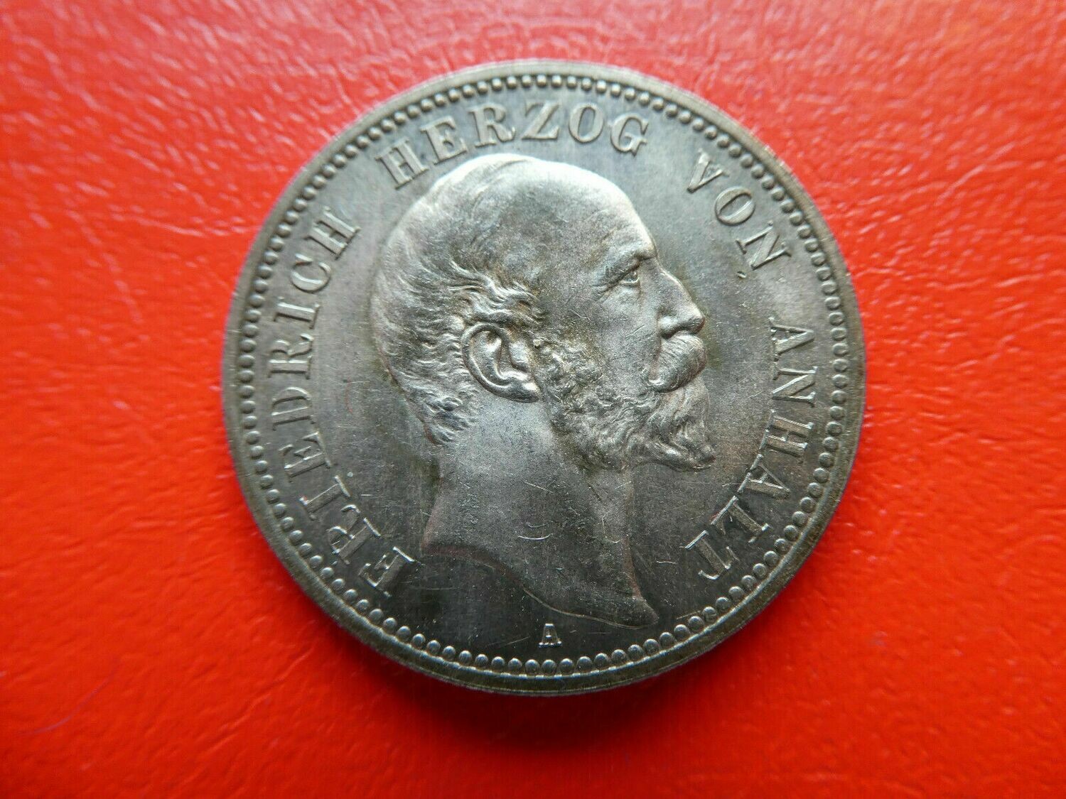 2 Mark Anhalt, 1896, Friedrich, stempelglanz, Patina, Pracht