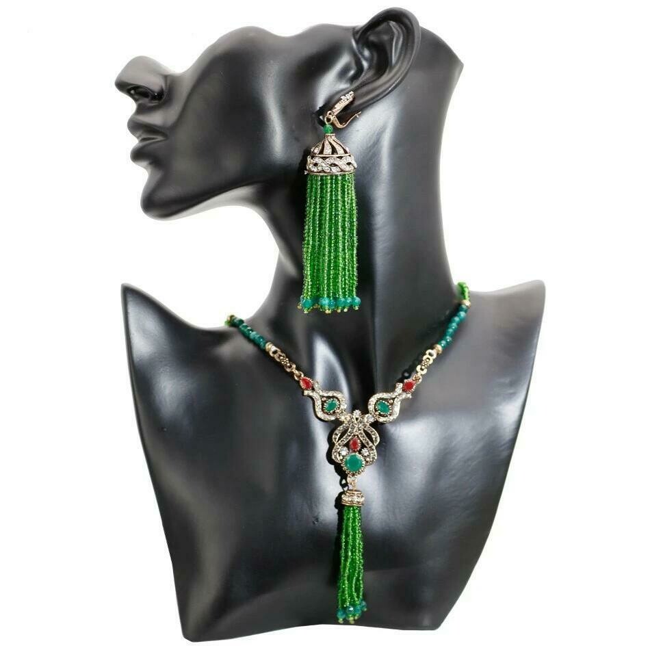 Bijoux africain rideau perle vert