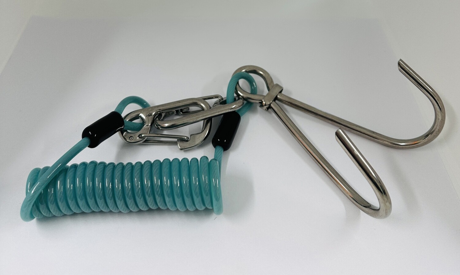 Bestdivers crochet double avec câble en spirale inox (grand)