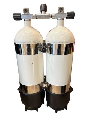 Bi 2x 10 litres 200 bar, socle, cerclage