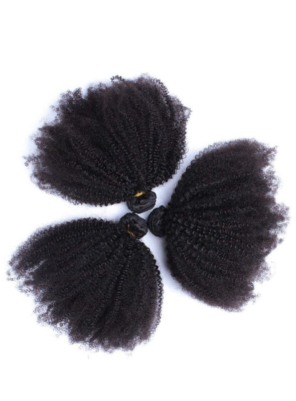 Unprocessed Virgin Mongolian Afro Kinky Curly Human Hair 3 Bundles 16 16 16 inch Natural Black