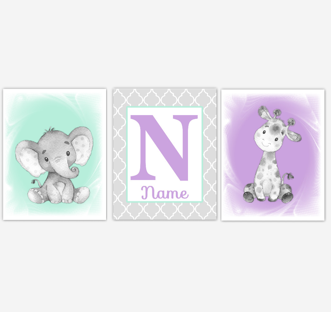 mint nursery wall decor
