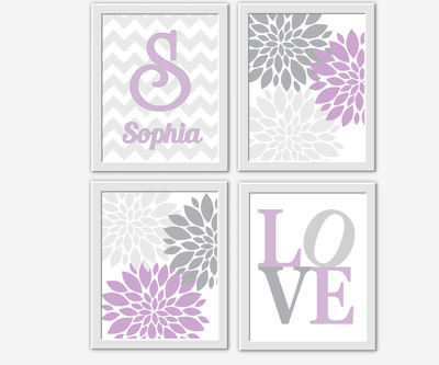 lavender nursery wall decor