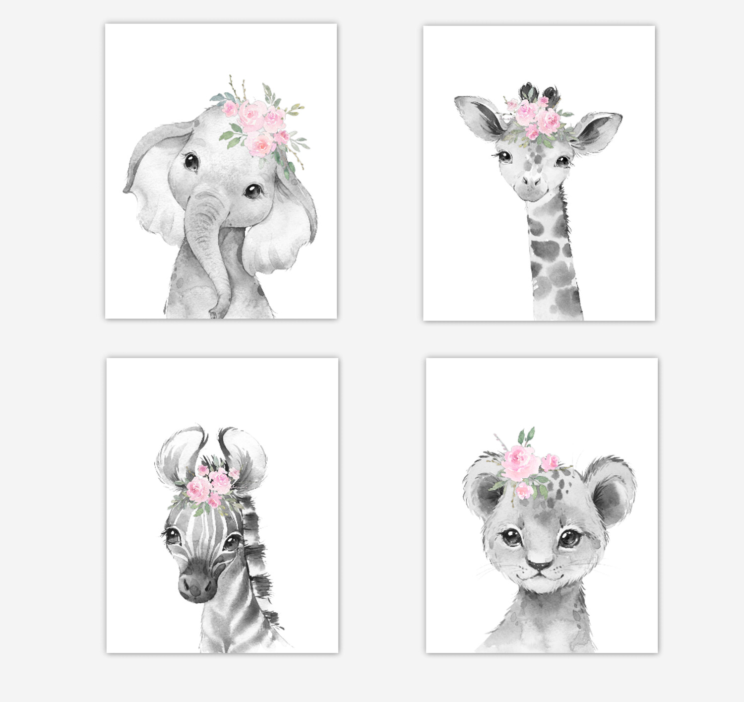 Elephant giraffe hotsell lion wall art