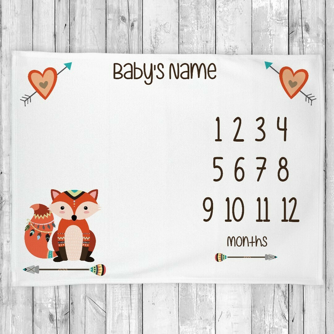 personalized monthly baby blanket