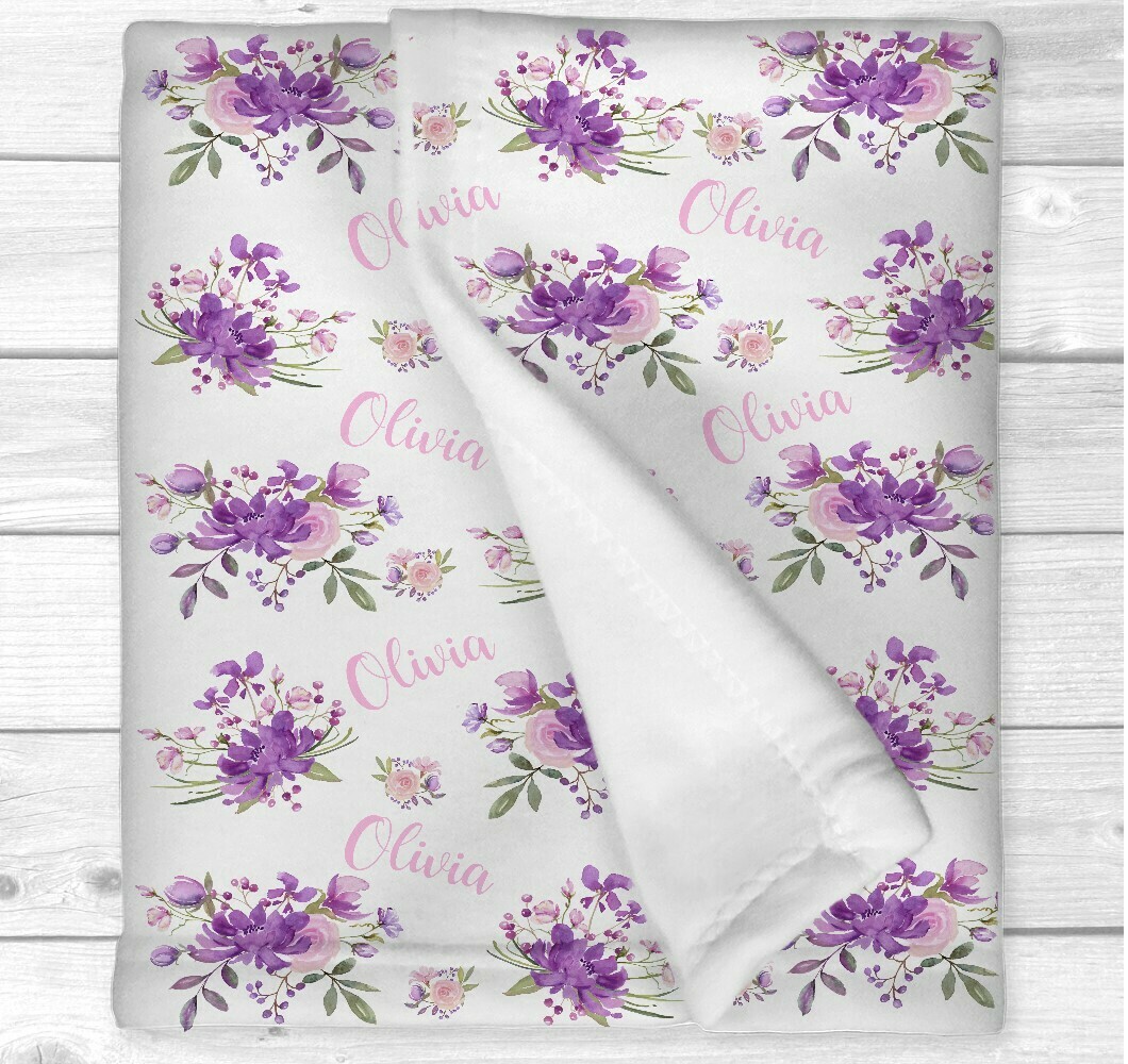 pink floral baby blanket