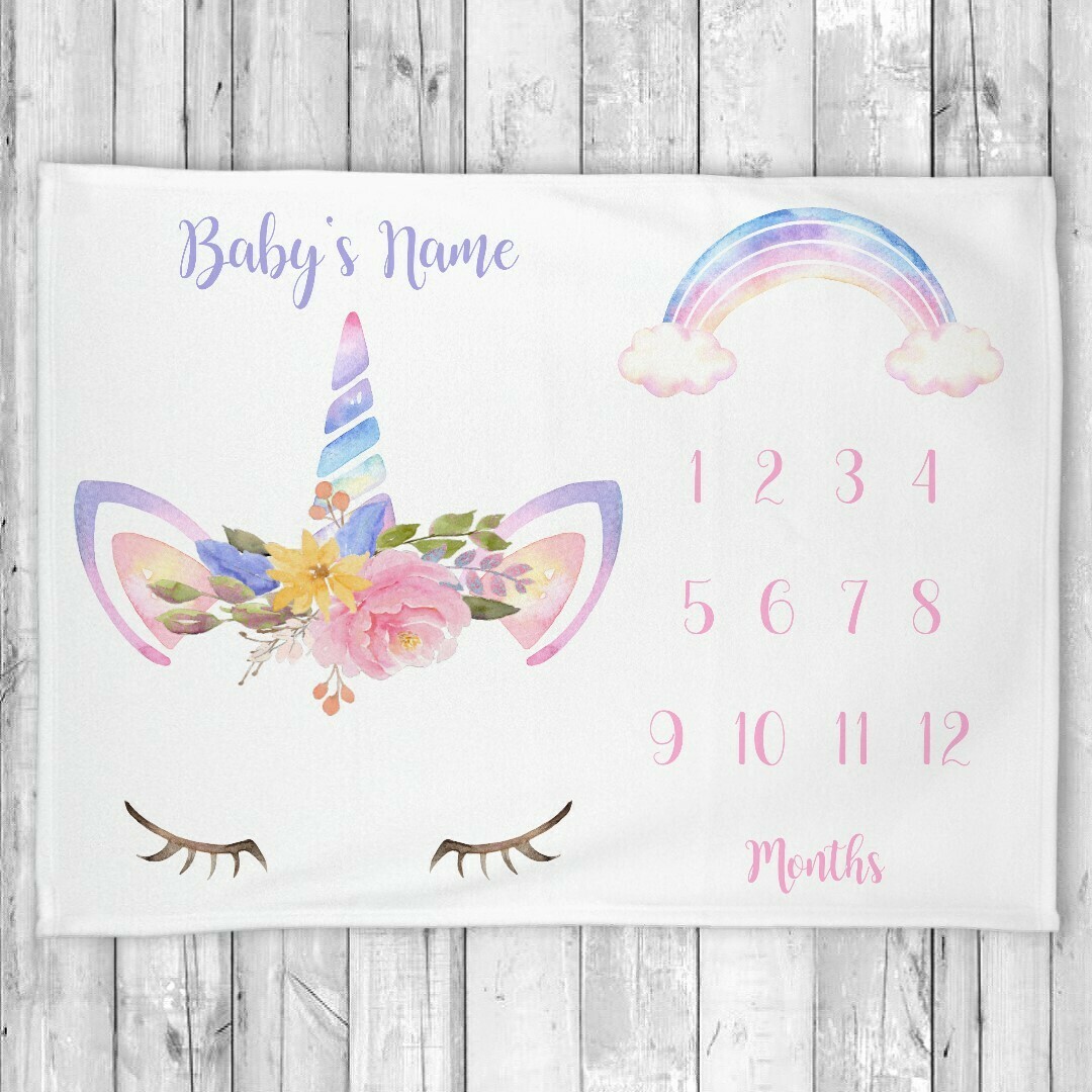 personalized unicorn baby blanket