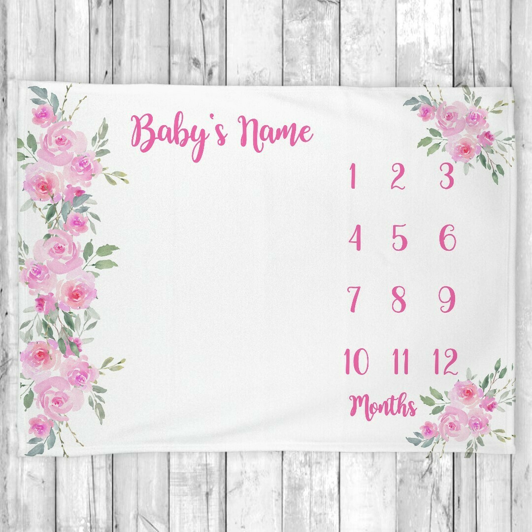 pink floral baby blanket