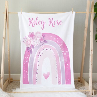 Boho Rainbow Pink Purple Flowers Floral Personalized Baby Girl Blanket Custom Name Blanket Shower Gift Custom Name Blanket Girl Bedroom Nursery Throw Tummy Time Boho Rainbow Pink Purple Flowers Floral Personalized Baby Girl Blanket Custom Name Blanket Shower Gift Custom Name Blanket Girl Bedroom Nursery Throw Tummy Time