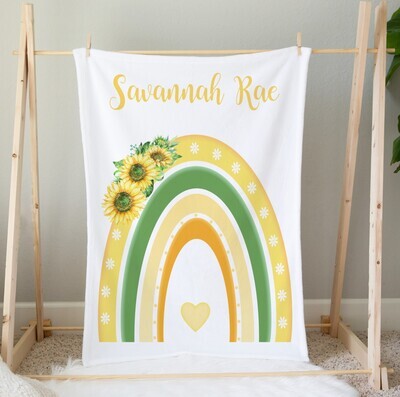Sunflower Boho Rainbow Personalized Baby Girl Blanket Pink Flowers Coral Blush Custom Name Blanket Shower Gift Custom Name Blanket Girl Bedroom Nursery Throw Tummy Time Sunflower Boho Rainbow Personalized Baby Girl Blanket Pink Flowers Coral Blush Custom Name Blanket Shower Gift Custom Name Blanket Girl Bedroom Nursery Throw Tummy Time