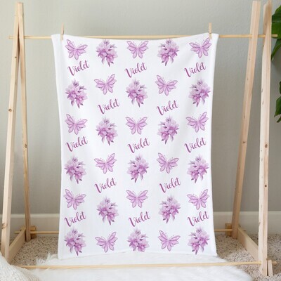 Personalized Baby Girl Blanket Purple Floral Butterflies Custom Name Blanket Shower Gift Custom Name Blanket Girl Bedroom Nursery Throw Tummy Time Personalized Baby Girl Blanket Purple Floral Butterflies Custom Name Blanket Shower Gift Custom Name Blanket Girl Bedroom Nursery Throw Tummy Time