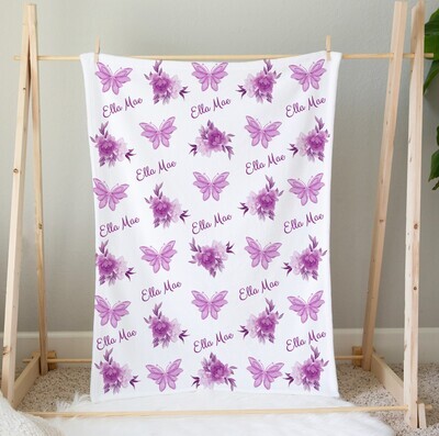 Personalized Baby Girl Blanket Purple Floral Butterflies Custom Name Blanket Shower Gift Custom Name Blanket Girl Bedroom Nursery Throw Tummy Time Personalized Baby Girl Blanket Purple Floral Butterflies Custom Name Blanket Shower Gift Custom Name Blanket Girl Bedroom Nursery Throw Tummy Time