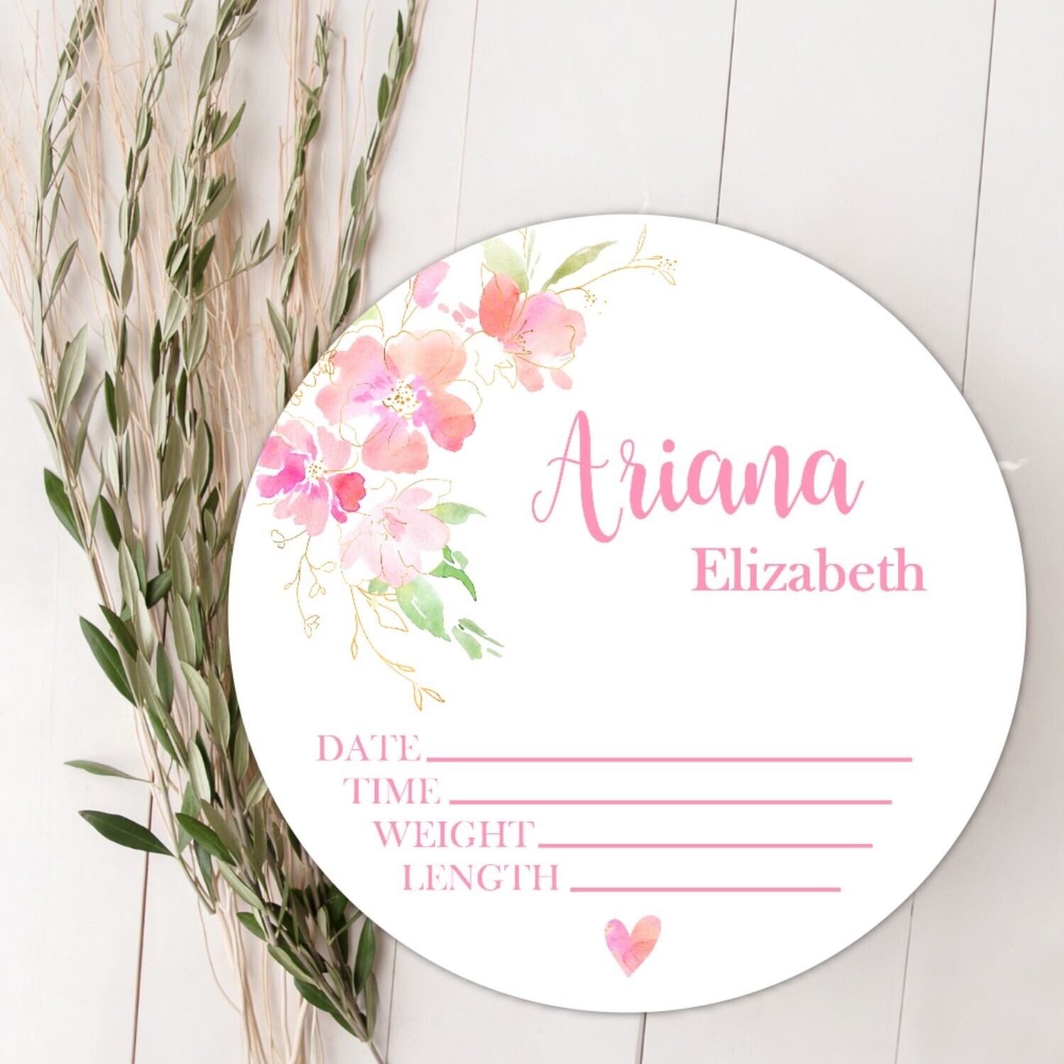 Baby Girl Birth Stat Name Sign, Pink Floral Baby Sign, Fresh 48 Custom Baby Name Sign, Birth Announcement Sign, Custom Baby Nursery Decor Baby Gift