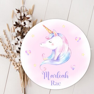 Unicorn Personalized Wood Sign Baby Girl Name Sign Custom Baby Name Sign, Birth Announcement Sign, Wood Wall Decor, Baby Nursery Decor Baby Gift Fresh 48
