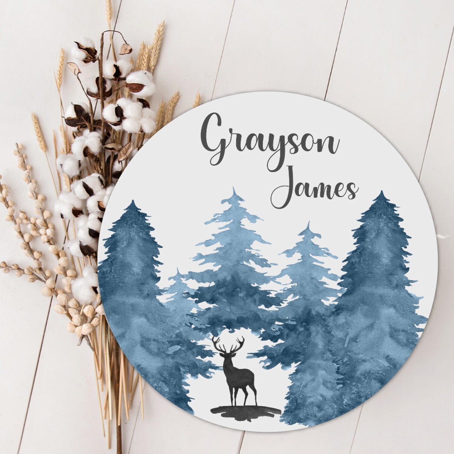 Deer Forest Baby Boy Personalized Wood Name Sign Custom Baby Name Sign, Birth Announcement Sign, Wood Wall Decor, Baby Nursery Decor Baby Gift Fresh 48