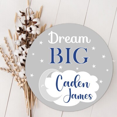 Dream Big Baby Boy Personalized Wood Name Sign Custom Baby Name Sign, Birth Announcement Sign, Wood Wall Decor, Baby Nursery Decor Baby Gift Fresh 48