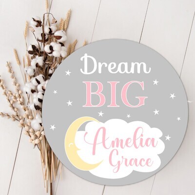 Dream Big Baby Girl Personalized Wood Name Sign Custom Baby Name Sign, Birth Announcement Sign, Wood Wall Decor, Baby Nursery Decor Baby Gift Fresh 48