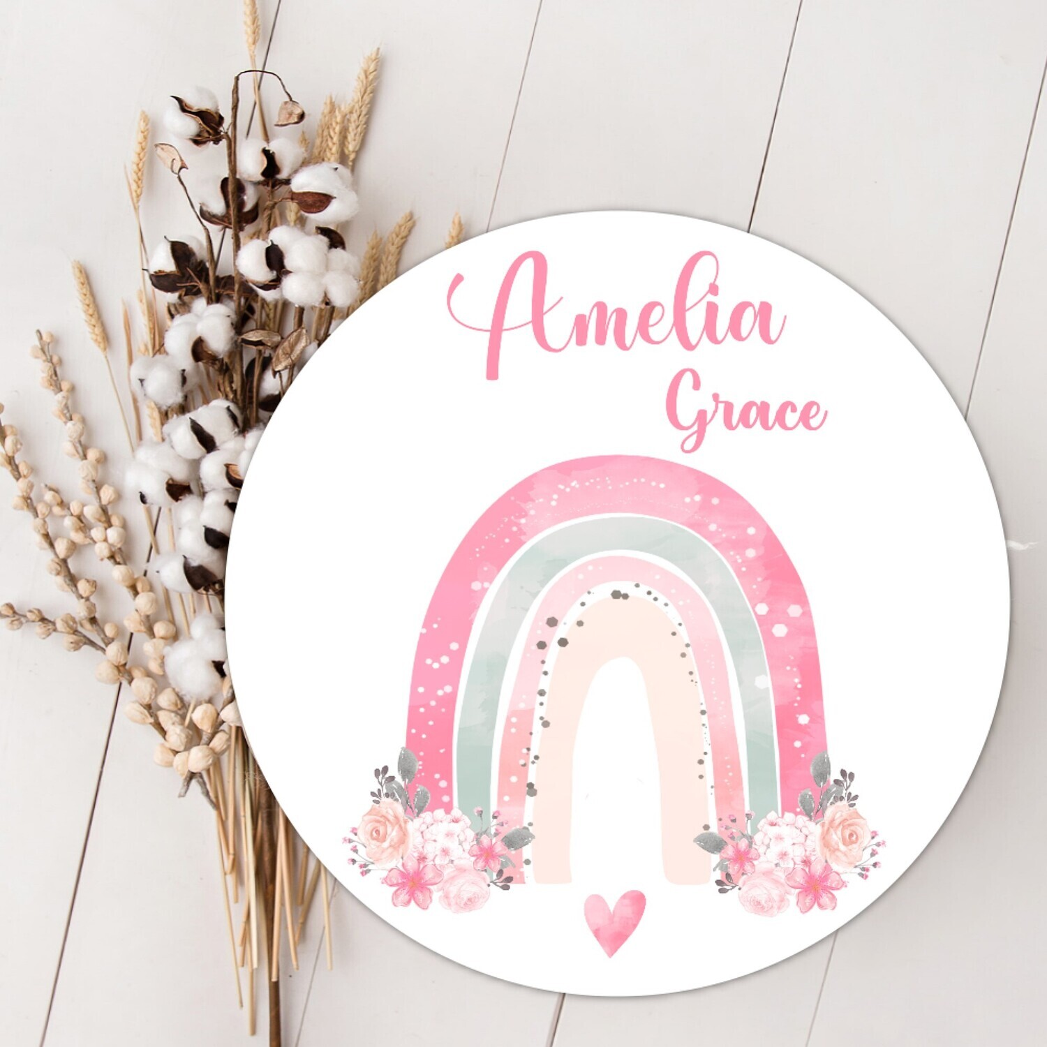 Pink Rainbow Baby Girl Personalized Wood Name Sign Custom Baby Name Sign, Birth Announcement Sign, Wood Wall Decor, Baby Nursery Decor Baby Gift Fresh 48