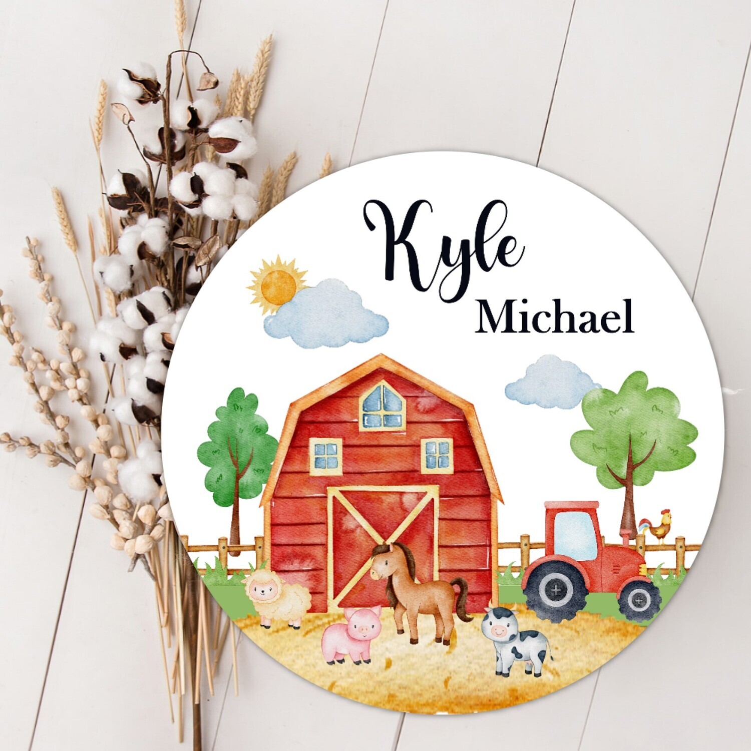 Farm Animals Personalized Boy Wood Name Sign Custom Baby Name Sign, Birth Announcement Sign, Wood Wall Decor, Baby Nursery Decor Baby Gift Fresh 48