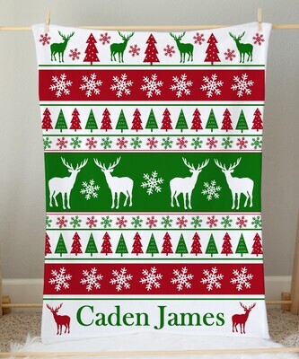 Kids Christmas Blanket Personalized Child Holiday Blanket Kids Custom Throw Child Name Blanket Christmas Gift