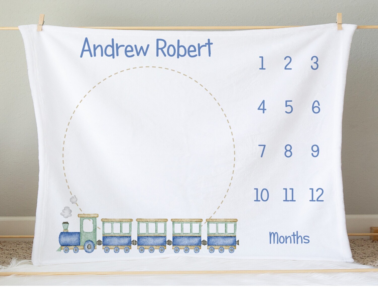Train Baby Boy Milestone Blanket Baby Nursery Decor Month New Baby Shower Gift Baby Photo Op Backdrop