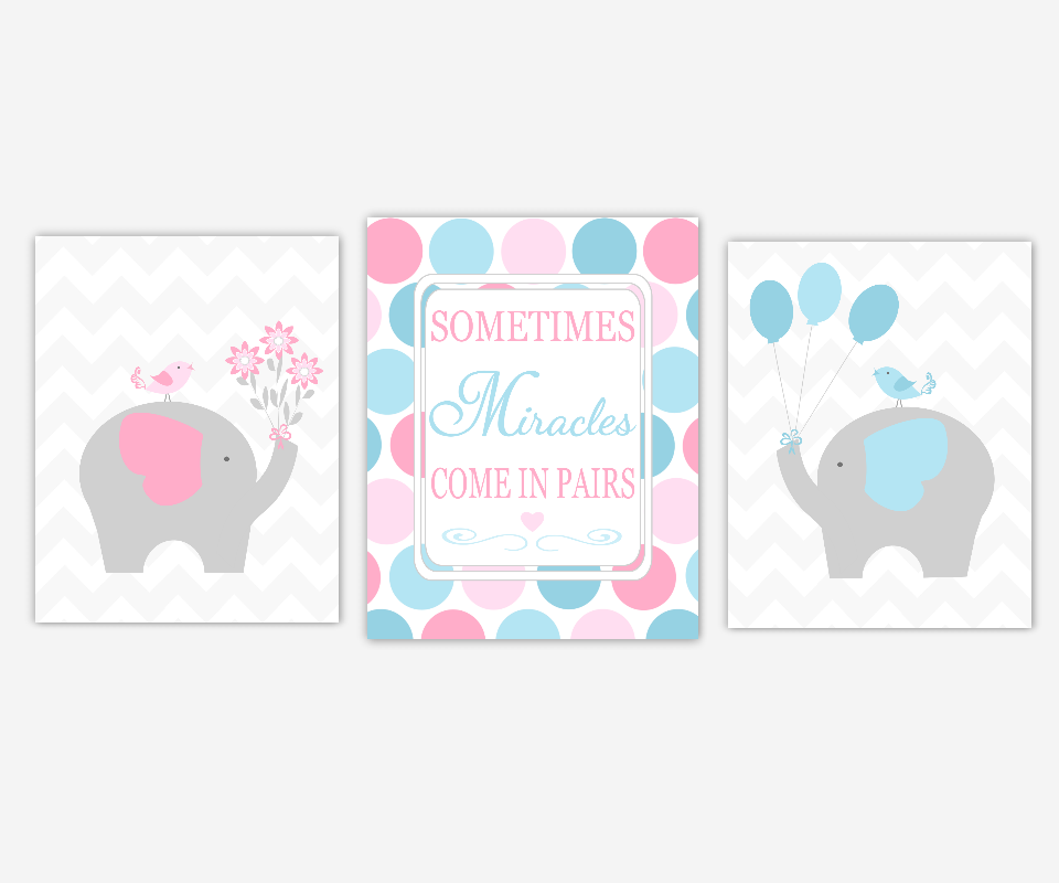 blue and grey elephant nursery