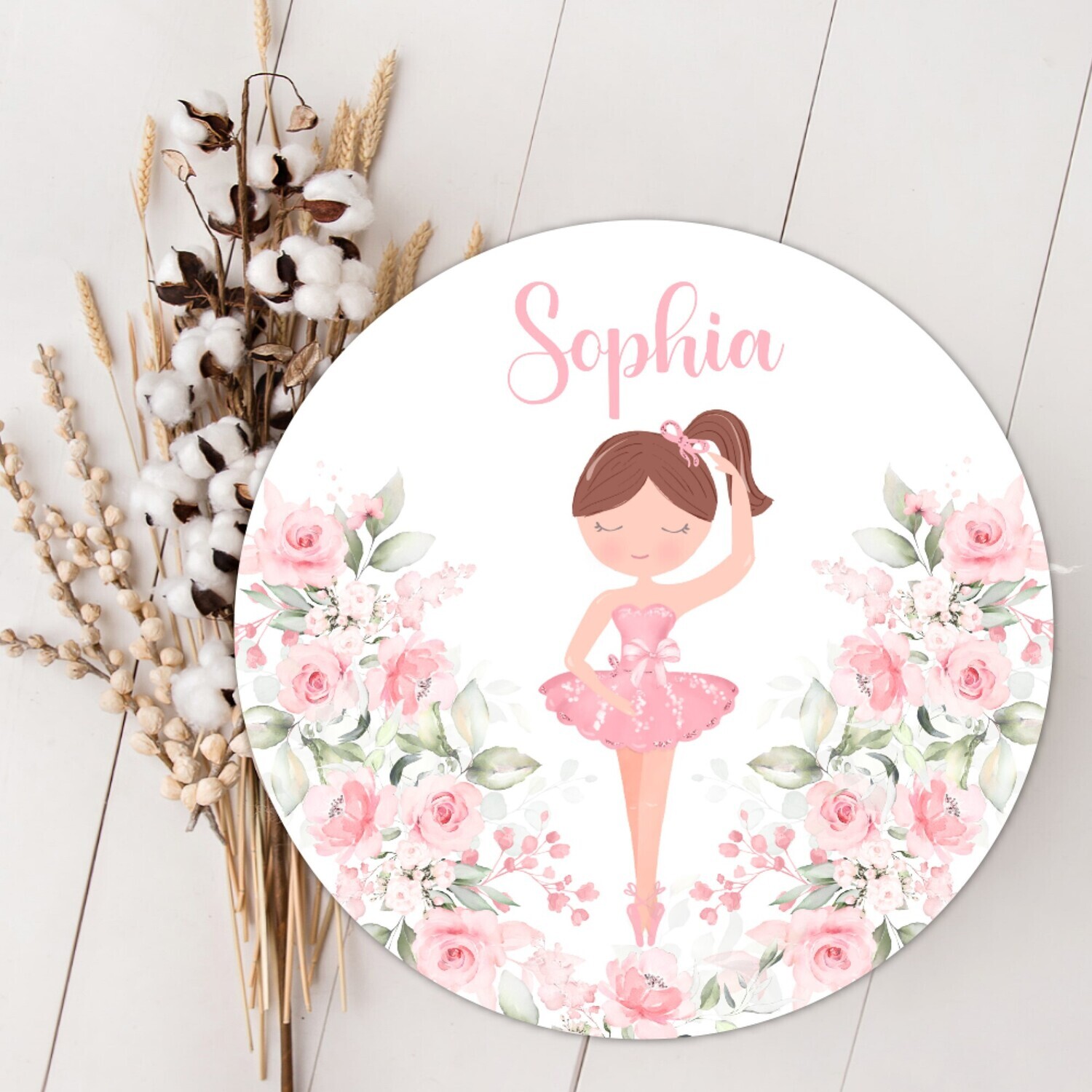 Ballerina Girl Personalized Wood Sign, Baby Name Sign, Birth Announcement Sign, Wood Wall Decor, Baby Nursery Decor Baby, Gift, Fresh 48 Photo Prop