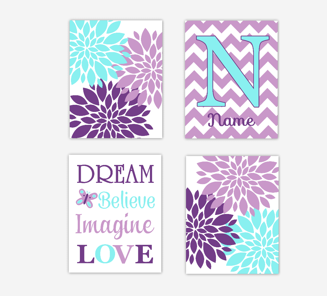 lavender nursery wall decor