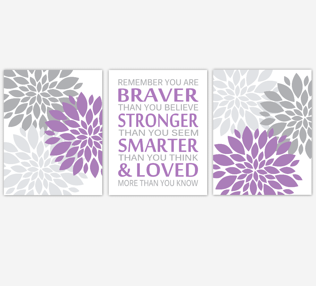 purple nursery wall decor