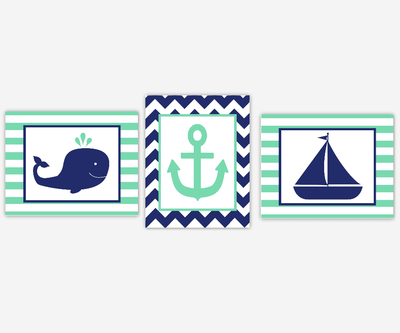 Nautical Nursery Wall Art Navy Blue Teal Green Whale Sailboat Boat Anchor Boy Girl Bedroom Bath Bathroom Prints Baby Nursery Decor SET OF 3 UNFRAMED PRINTS Nautical Nursery Wall Art Navy Blue Teal Green Whale Sailboat Boat Anchor Boy Girl Bedroom Bath Bathroom Prints Baby Nursery Decor SET OF 3 UNFRAMED PRINTS