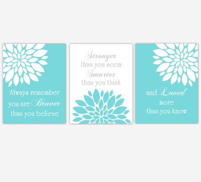 Dahlia Mum Flower Wall Art Prints Teal Aqua Gray Baby Girl Nursery Girl Bedroom Floral Home Decor Baby Nursery Always Remember You Are Braver Decor Dahlia Mum Flower Wall Art Prints Teal Aqua Gray Baby Girl Nursery Girl Bedroom Floral Home Decor Baby Nursery Always Remember You Are Braver Decor