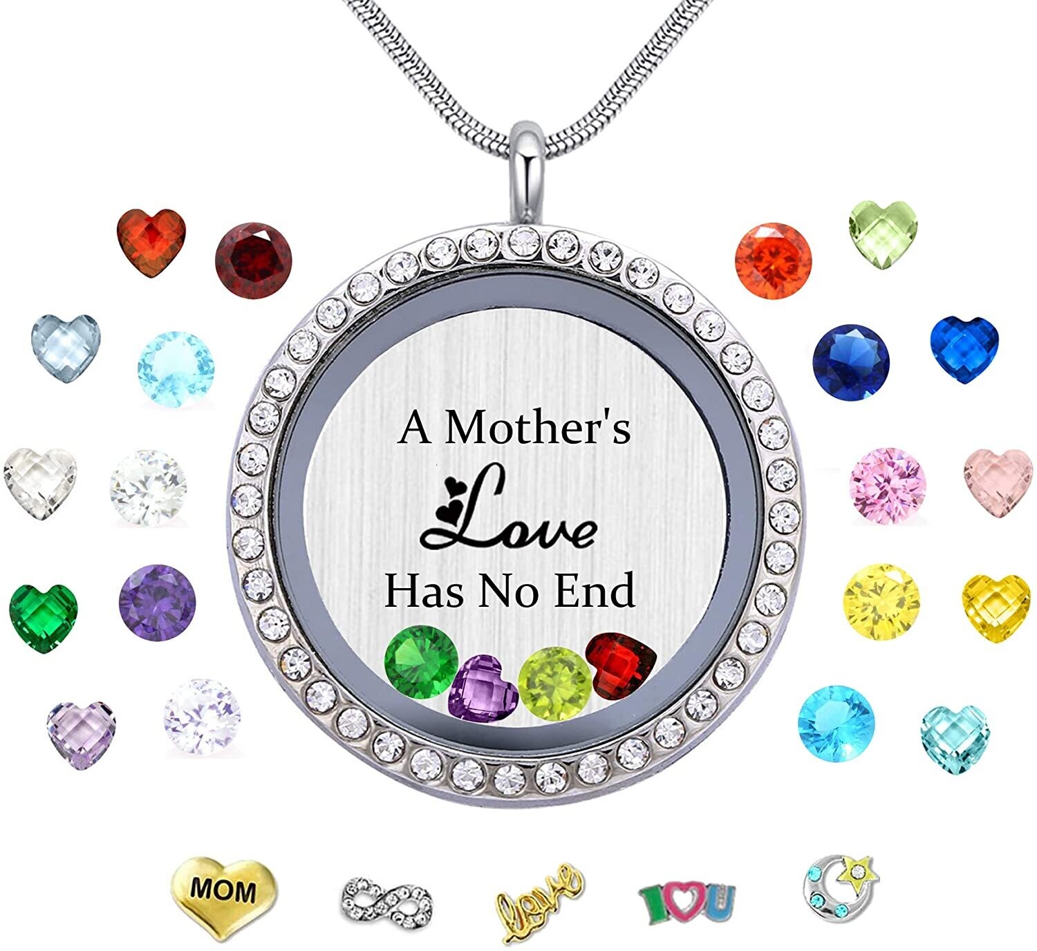 PRE DESIGNED FLOATING LOCKET SET Stainless Steel Silver