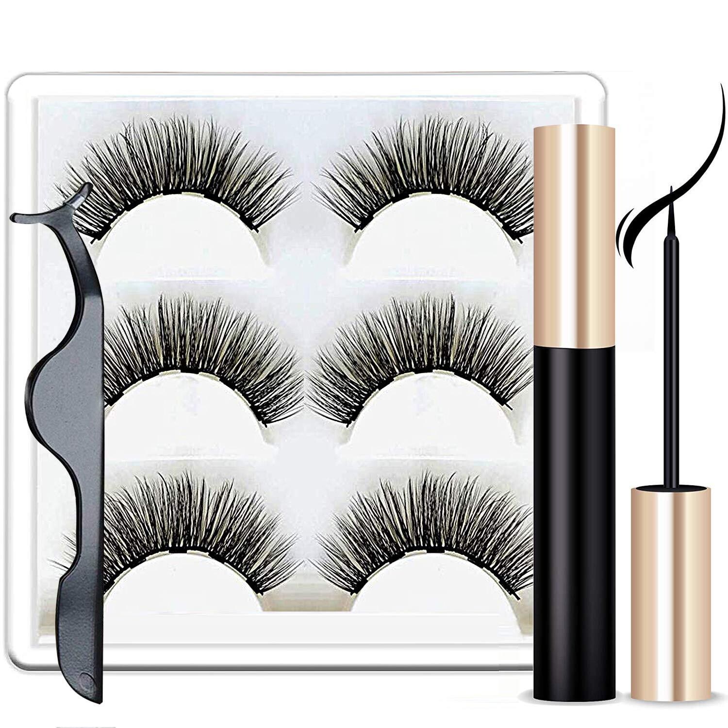 Magnetic Lashes Set - 3 PAIRS and MAGNETIC EYELINER
