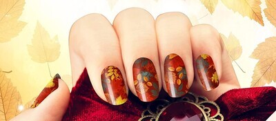 BURNISHED LEAVES NAIL WRAPS