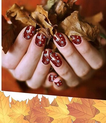 CHOCOLATE FALL ACCENT NAIL WRAPS