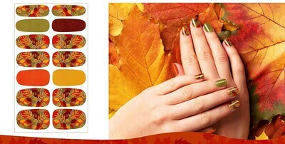 GLORIOUS LEAVES with PLAIN ACCENTS NAIL WRAPS