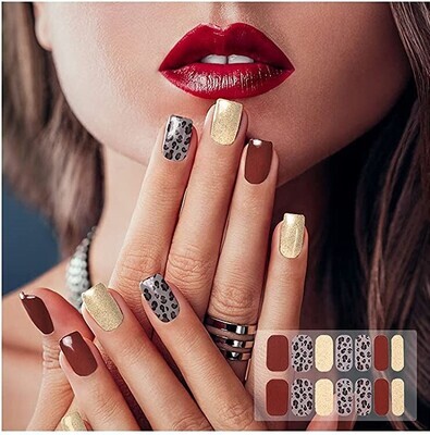 SPOTTED SOPHISTICATE NAIL WRAPS - GOLD