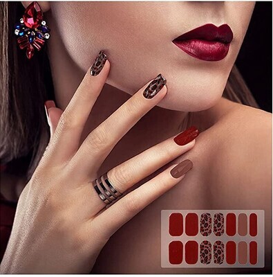 SPOTTED SOPHISTICATE NAIL WRAPS - RUSSET