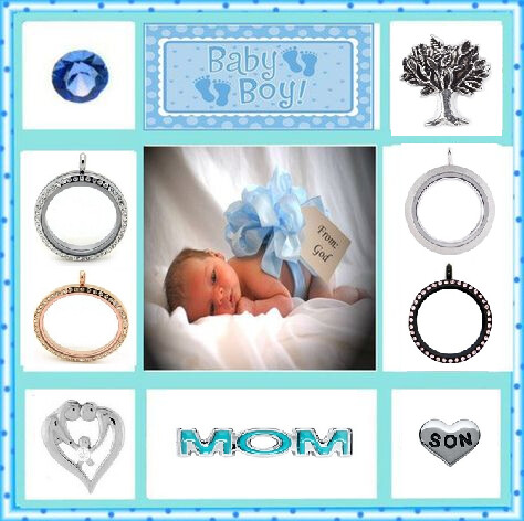 BABY BOY PRE-DESIGNED FLOATING LOCKET SET