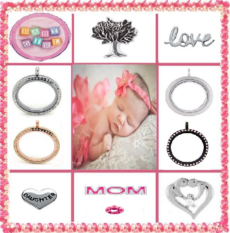 BABY GIRL PRE-DESIGNED FLOATING LOCKET SET