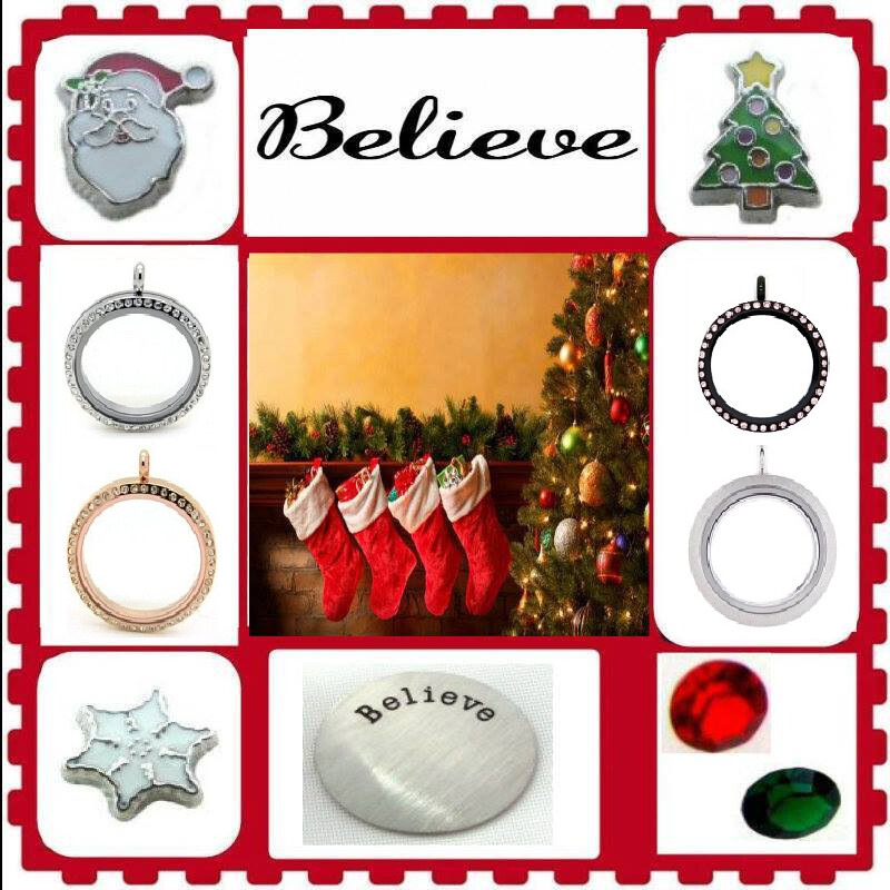 CHRISTMAS PRE-DESIGNED FLOATING LOCKET SET