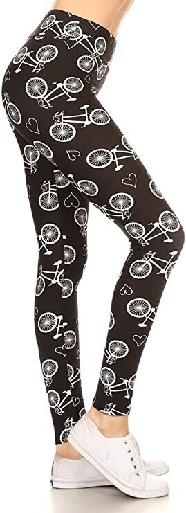 PLUS SIZED YOGA LEGGINGS - BICYCLE LOVE