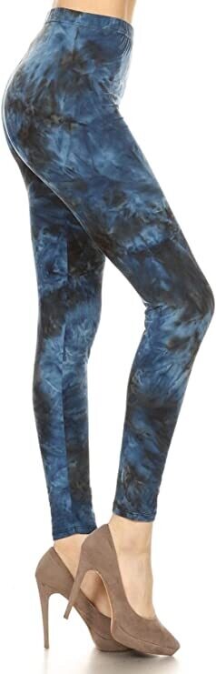 PLUS SIZED 1 INCH WAISTBAND LEGGINGS - BLUEBERRY