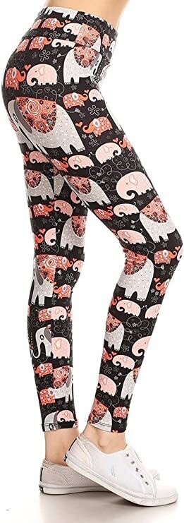 PLUS SIZED YOGA LEGGINGS - ELEPHANT PRINT