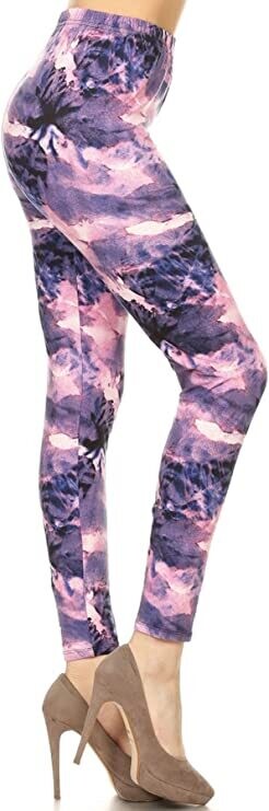 PLUS SIZED 1 INCH WAISTBAND LEGGINGS - PERIWINKLE
