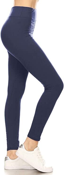 PLUS SIZED 3 INCH WAISTBAND LEGGINGS - NAVY